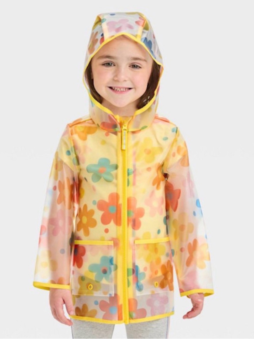 Cat & Jack rain jacket features a clear PVC construction size 12M